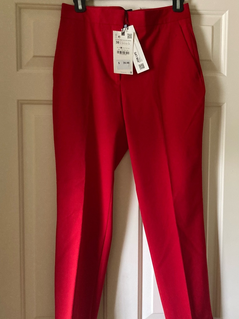 Zara Bright Red Tailored Trousers
